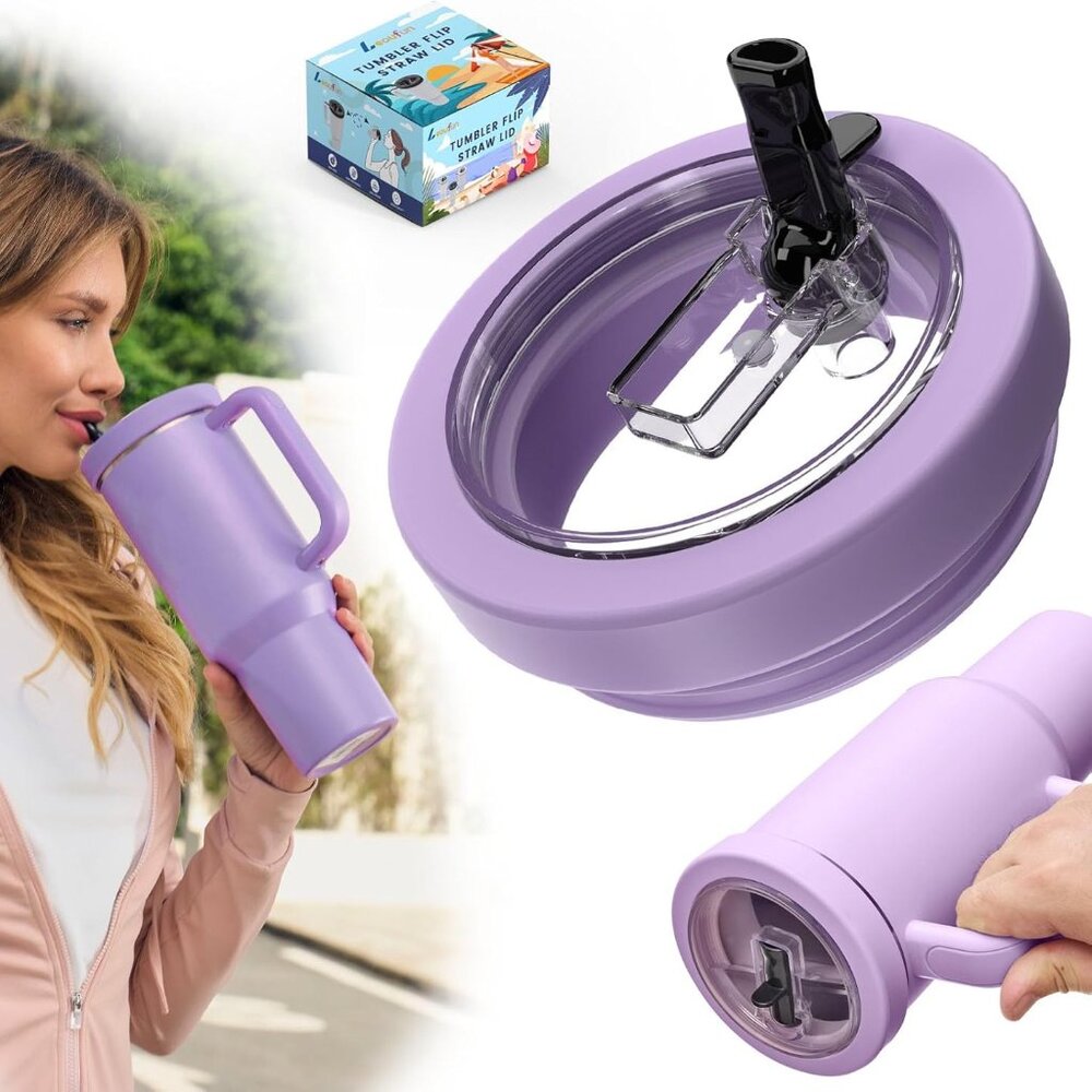 Tumbler Flip Straw Lids – Compatible with Stanley Quencher 40oz | Leak-Proof